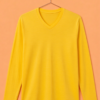 V Neck Full Sleeve(100% Cotton Single Jersey) –Lemon Yellow
