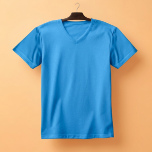 Women's V Neck(100% Cotton Single Jersey) – Sky Blue