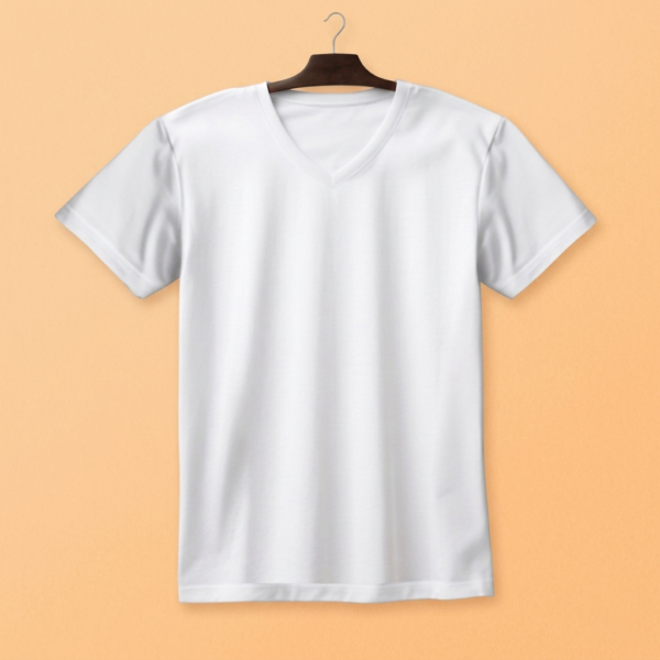Women's V Neck(100% Cotton Single Jersey) - White