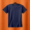 Women's V Neck(100% Cotton Single Jersey) –Navy
