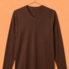 V Neck Full Sleeve(100% Cotton Single Jersey) – Brown