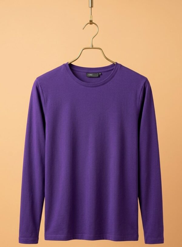 Round Neck Full Sleeve(100% Cotton Single Jersey) - Lavender