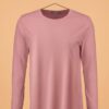 Round Neck Full Sleeve(100% Cotton Single Jersey) - Pink
