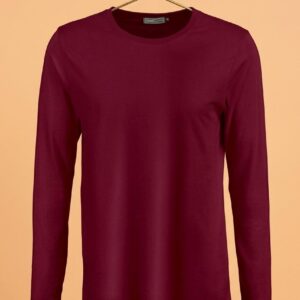 Round Neck Full Sleeve(100% Cotton Single Jersey) - Maroon