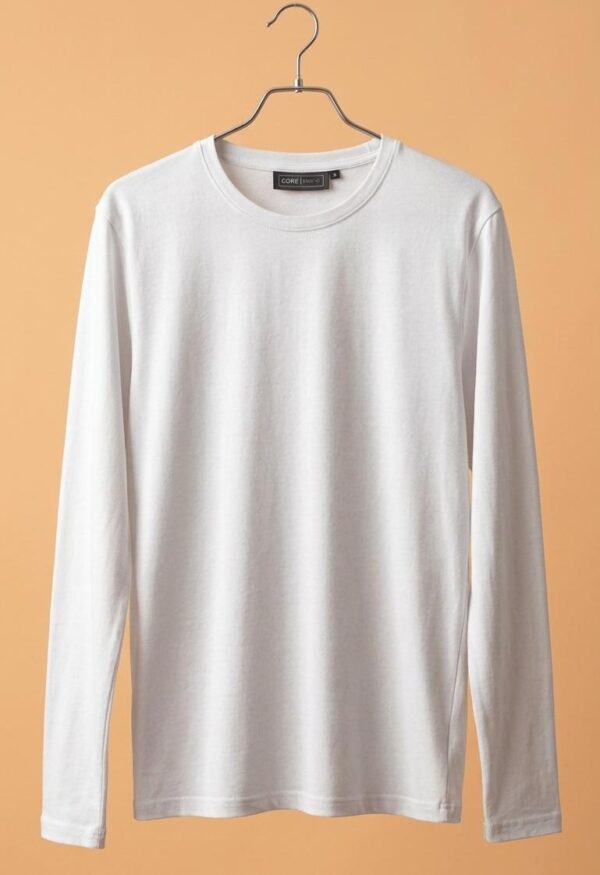 Round Neck Full Sleeve(100% Cotton Single Jersey) - White