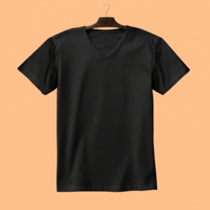 Women's V Neck(100% Cotton Single Jersey)  – Black