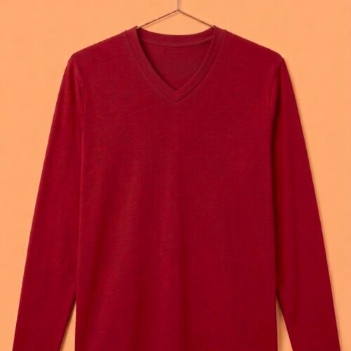 WhatsApp Image 2026-04-06 at 10.37.13 AM V Neck Full Sleeve(100% Cotton Single Jersey) - Maroon