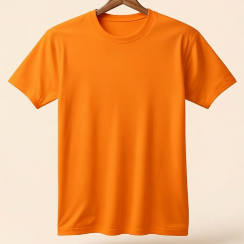 XCfKG Women's Round Neck(100% Cotton Single Jersey)- Orange
