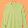 V Neck Full Sleeve(100% Cotton Single Jersey) – Pastle Mint