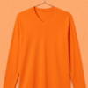 V Neck Full Sleeve(100% Cotton Single Jersey) – Orange