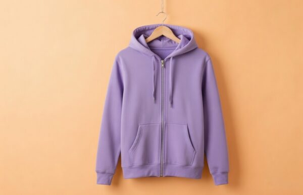 Hoodie With Zip (100% Cotton Fleece) – Levander