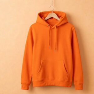 Men’s Hoodie(100% Cotton Fleece) – Lite Orange