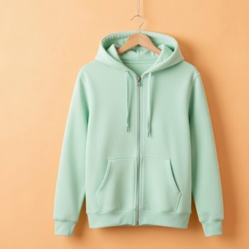 wmremove-transformed11 Hoodie With Zip (100% Cotton Fleece)-Pastel Mint