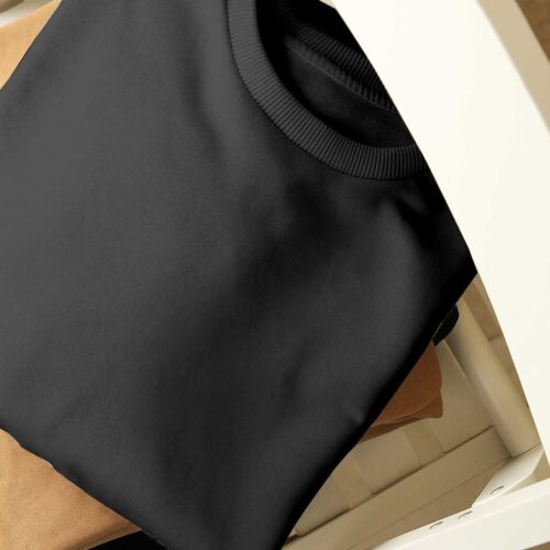 Drop Shoulder(Cotton French Terry) - Black