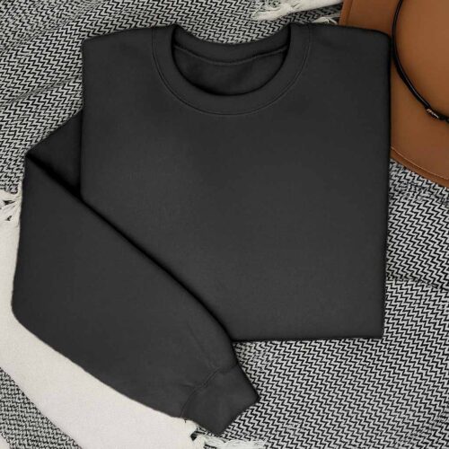 Mens Sweatshirt – 100% Cotton French Terry – 240 GSM – Black