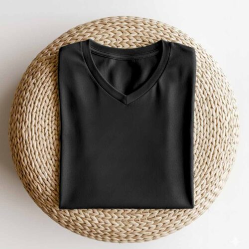 V Neck(OE Single Jersey)  – Black