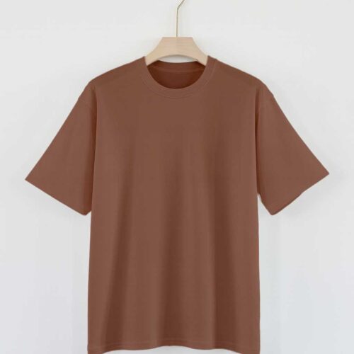 02 - Oversized - Front - Brown Drop Shoulder(OE French Terry) – Brown