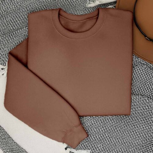 Mens Sweatshirt – 100% Cotton French Terry – 240 GSM – Brown