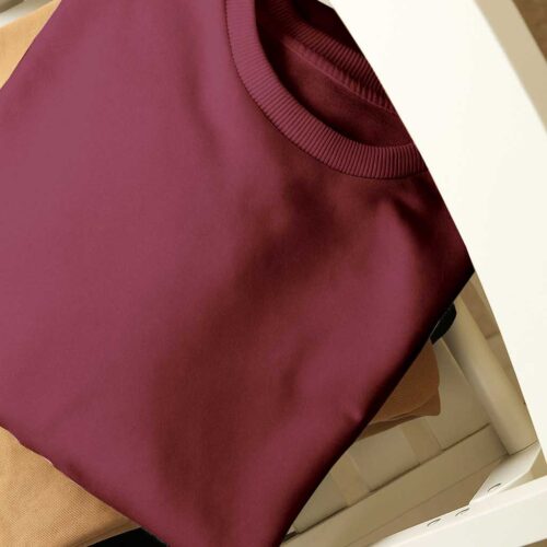 Drop Shoulder(Cotton French Terry) - Maroon
