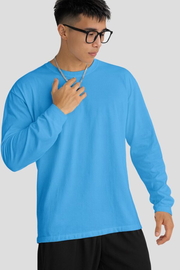 Round Neck Full Sleeve (OE Single Jersey) - Sky Blue