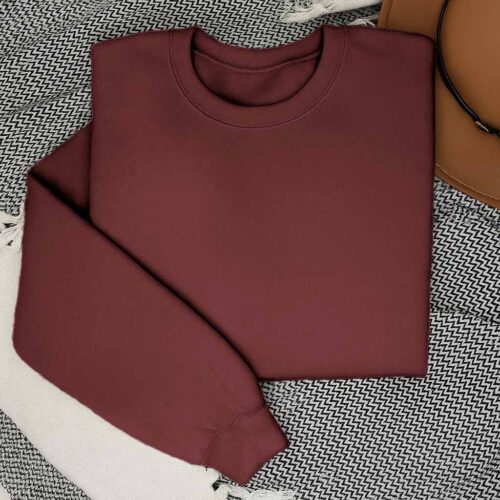Mens Sweatshirt – 100% Cotton French Terry – 240 GSM – Maroon