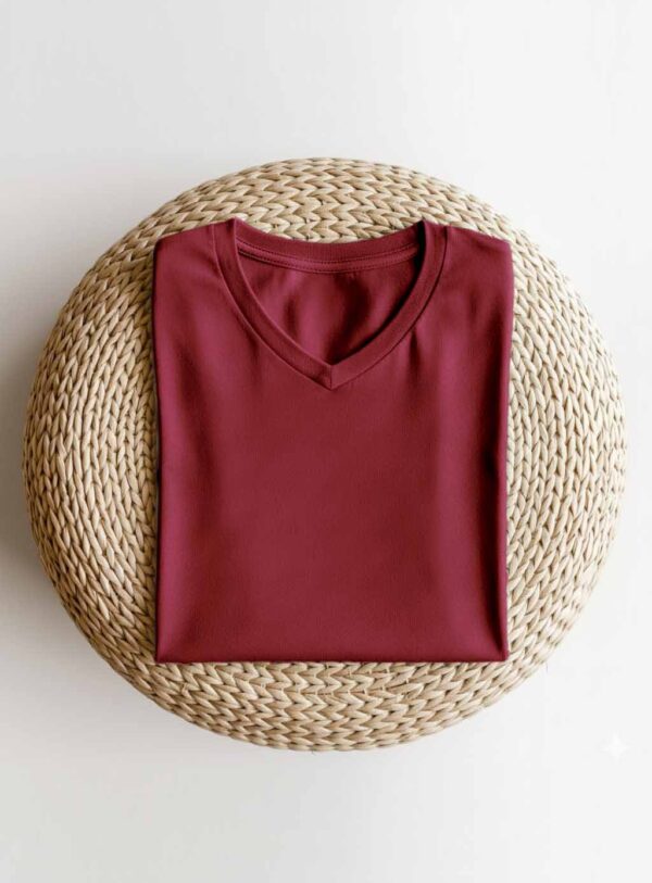 V Neck(OE Single Jersey)  – Maroon