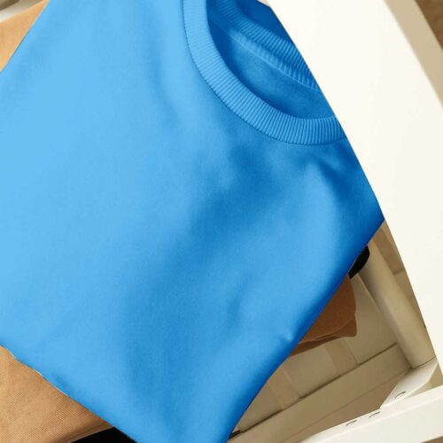 Drop Shoulder(Cotton French Terry) - Sky Blue