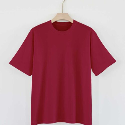 04 - Oversized - Front - Maroon Drop Shoulder(OE French Terry) – Maroon
