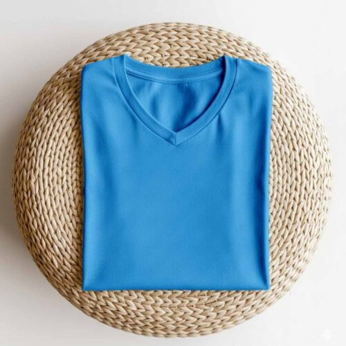 V Neck(OE Single Jersey) – Sky Blue