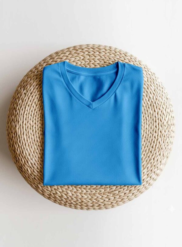 V Neck(OE Single Jersey) – Sky Blue