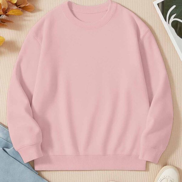 Mens Sweatshirt – 100% Cotton French Terry – 240 GSM – Baby Pink