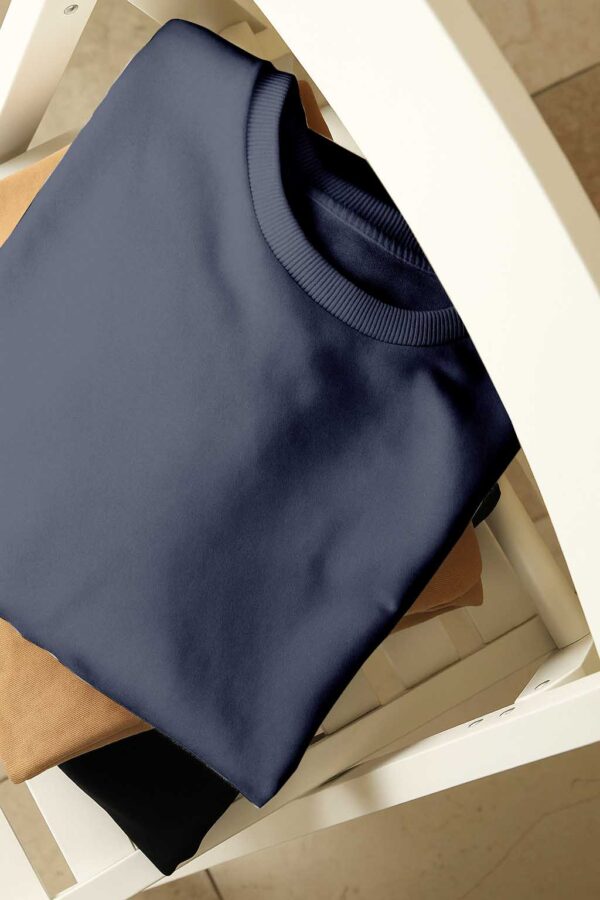 Drop Shoulder(Cotton French Terry) - Navy