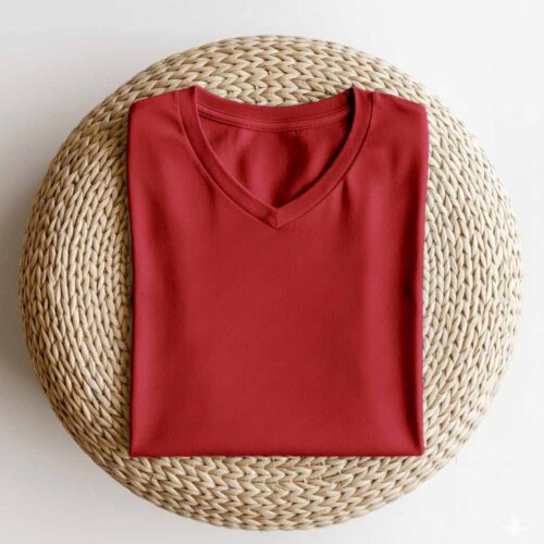 V Neck(OE Single Jersey) –Red
