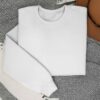 Mens Sweatshirt - 100% Cotton French Terry -  240 GSM - White