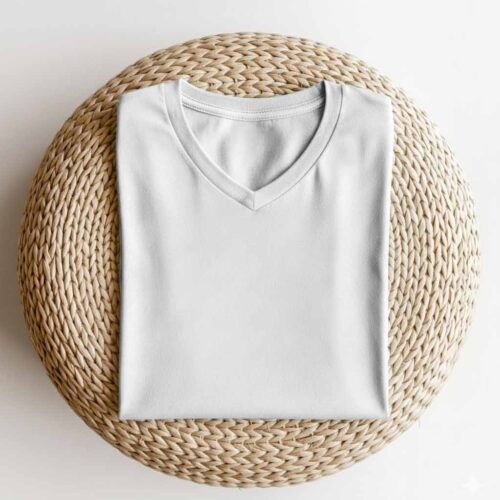 V Neck(OE Single Jersey)  – White