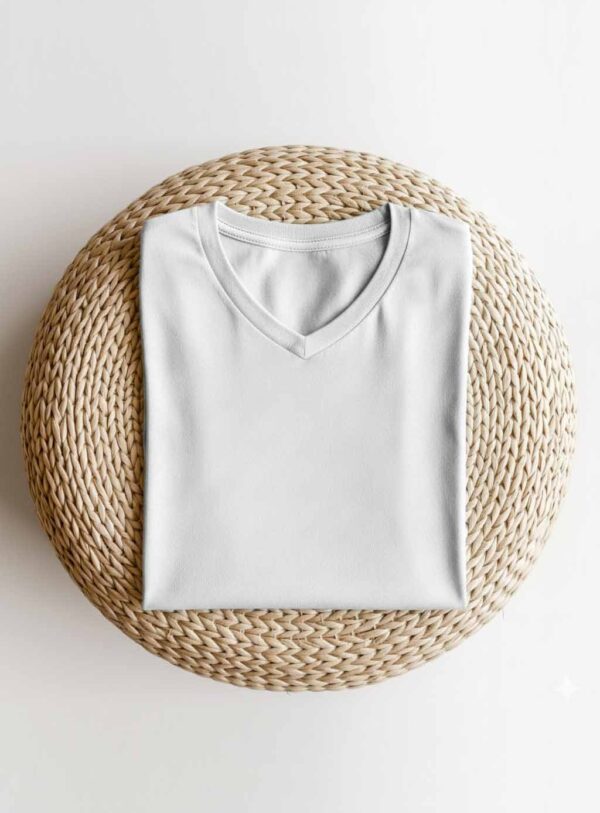 V Neck(OE Single Jersey)  – White