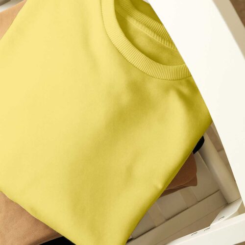 Drop Shoulder(Cotton French Terry)- Lemon Yellow