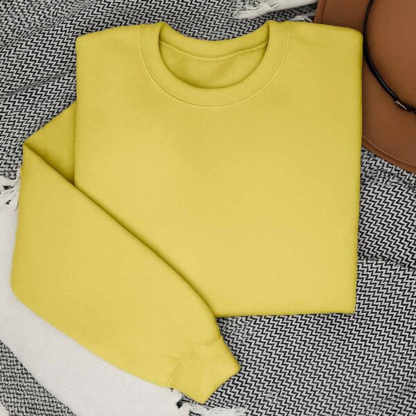 Mens Sweatshirt – 100% Cotton French Terry – 240 GSM – Lime Yellow