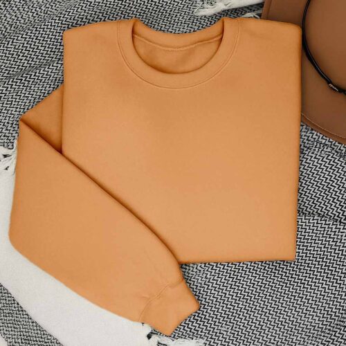 Mens Sweatshirt – 100% Cotton French Terry – 240 GSM – Gold Orange
