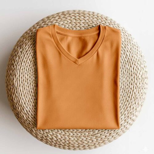 V Neck(OE Single Jersey) - Orange