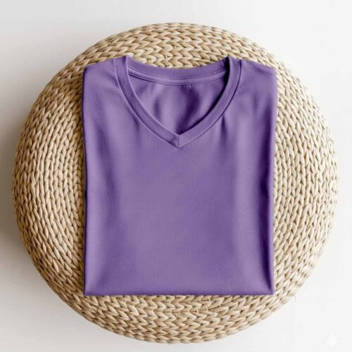 V Neck(OE Single Jersey)  – Lavender